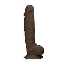 �������������-��������� "RealRock Silicone 9' Dual Density With Balls - Brown" 