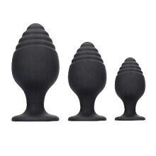 �������� ������ "Ouch! - Rippled Butt Plug Set Black" (�������� 3 ��.) 