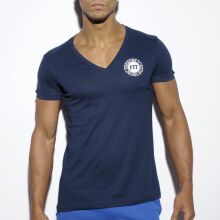 �������� "Basic Fitness V-Neck T-Shirt - Navy" 