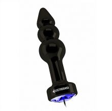 �������� ������ / ���������� "ElectroShock - E-Stimulation 3,9' Ribbed Butt Plug Black" (c ������������������) 