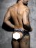 �����-����� "Double Piping Bottomless Briefs - Black" 